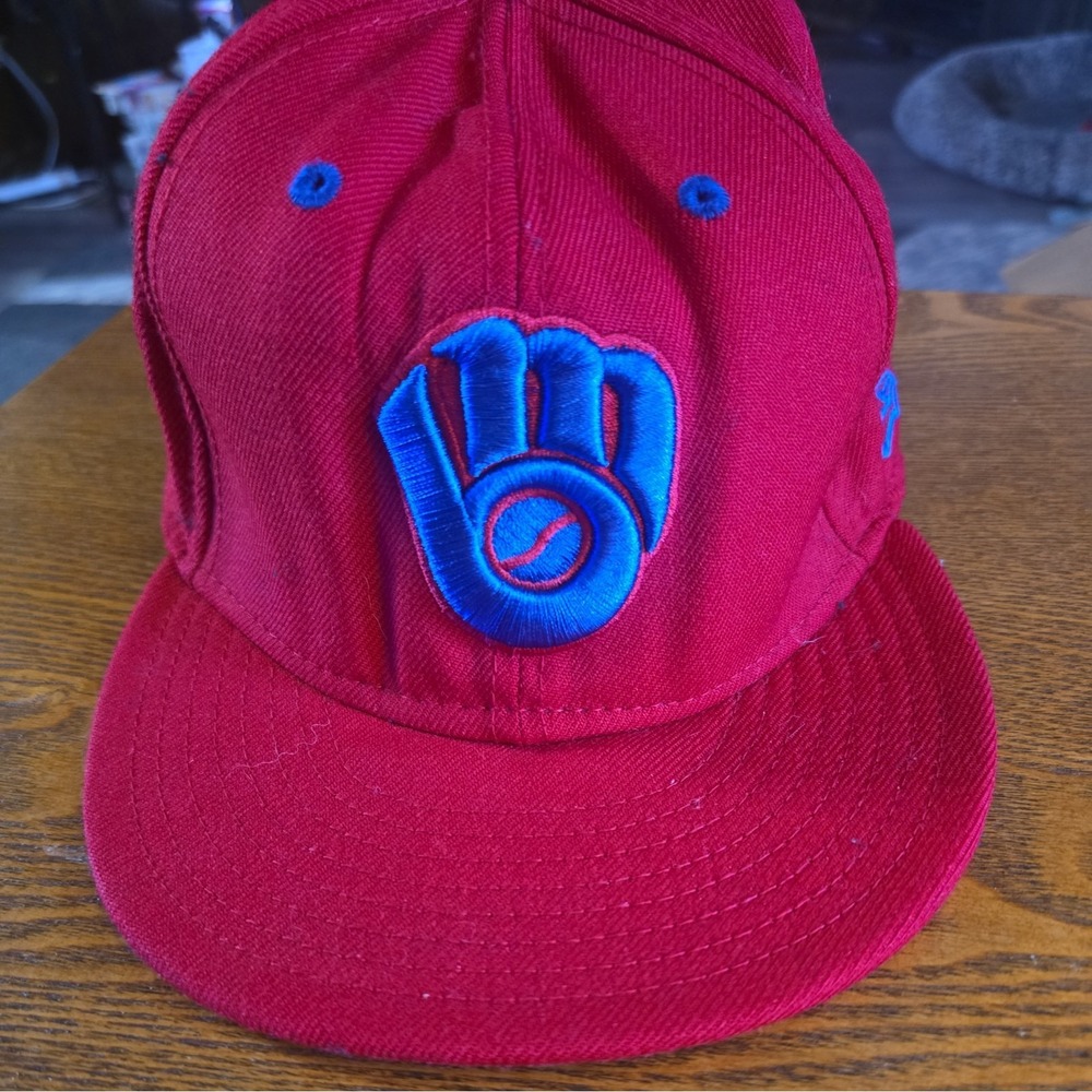 New Era 59fifty Fitted Milwaukee Brewers Red & Blue 7 3/8